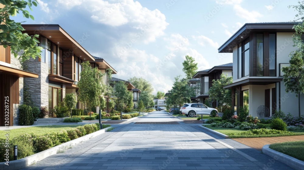 Suburban housing offers more space and privacy than city apartments. Suburban housing offers more space and privacy than city apartments.