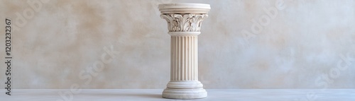 Elegant architectural column on a smooth background  symbolizing strength and beauty.