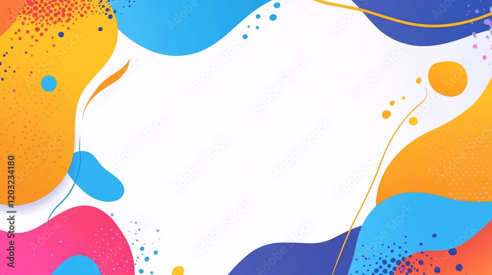 Fototapeta premium Abstract colorful fluid shapes background with copy space. (2)