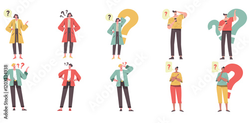 Pople Thingking Illustration Set