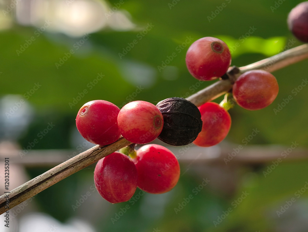 Obraz premium Red coffee on the tree