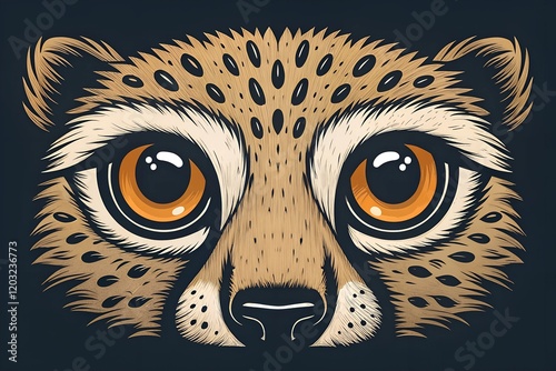 The Vector logo animal eyes  for tattoo or T-shirt design or outwear.  Cute print styleanimals eye background. This hand drawing would be nice to make on the black fabric or canvas. photo