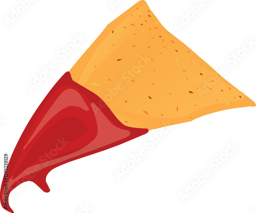 Tortilla Chips with Salsa Dips. Nachos Illustration