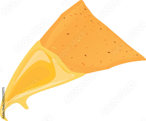 Tortilla Chips with Cheese Dips. Nachos Illustration