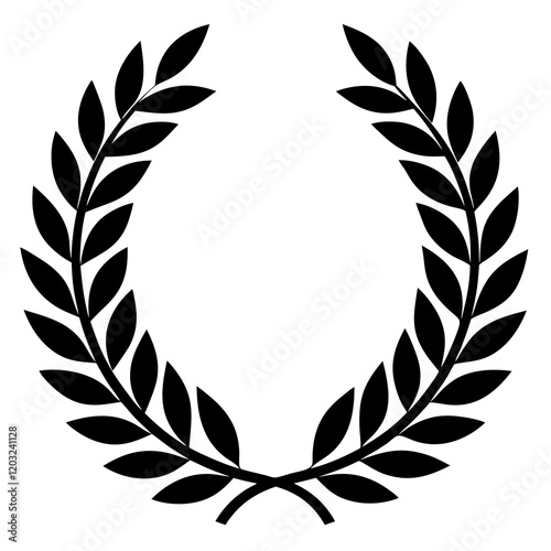 Symmetrical laurel wreath illustration