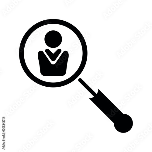 Online job search flat career icon.