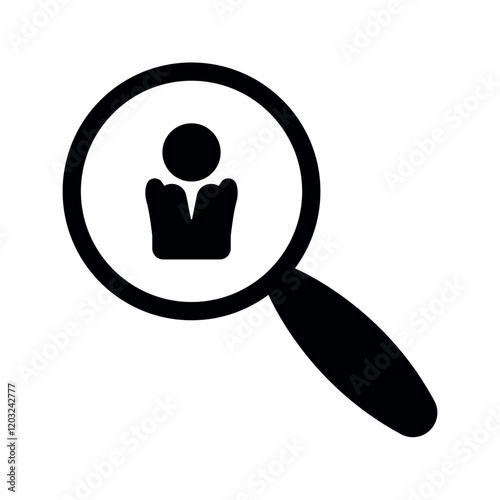 Online job search flat career icon.