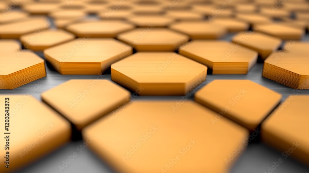 Golden Hexagon Pattern Abstract Background. AI Generated Golden Hexagon Pattern Abstract Background. AI Generated