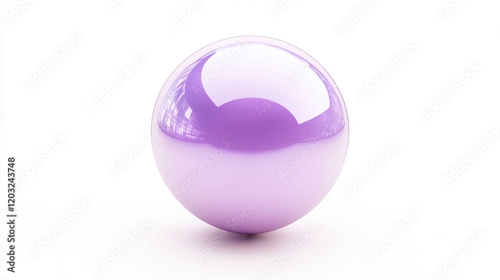 A pastel lavender balloon with a reflective surface and smooth textures, isolated on white A pastel lavender balloon with a reflective surface and smooth textures, isolated on white