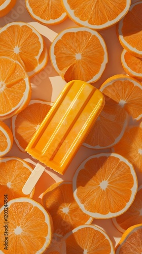 Wallpaper Mural Orange Popsicle on Slices Summer Treat Refreshing Dessert Torontodigital.ca