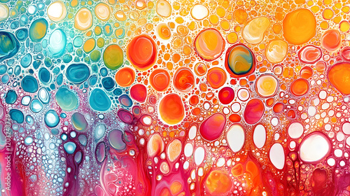 A flowing mix of bright colors with marbled patterns resembling liquid paint swirled together in intricate designs 