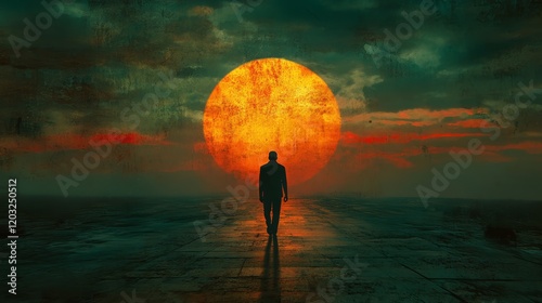 The figure under the scorching sun