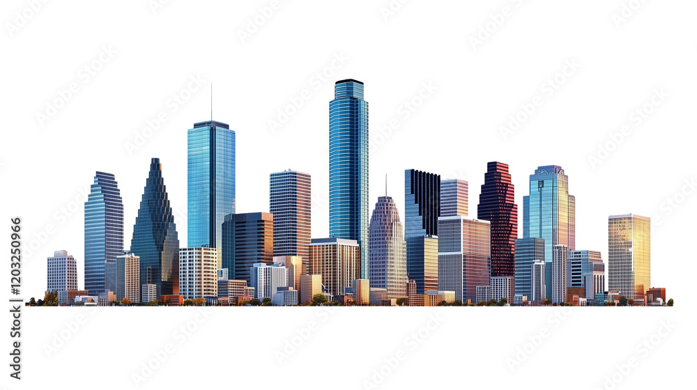 Obraz premium a simple modern city skyline isolated on a transparent background