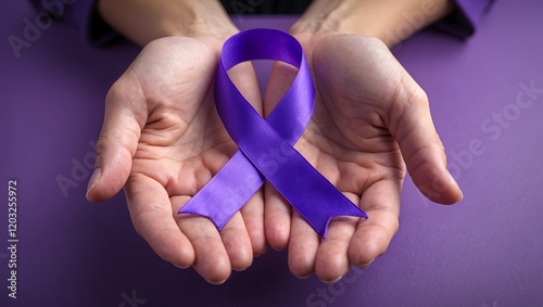 aids awareness ribbon on hands