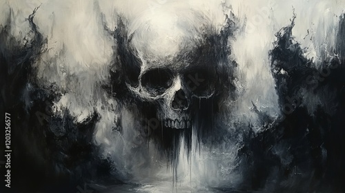 Black and White Skull and the Dark World photo