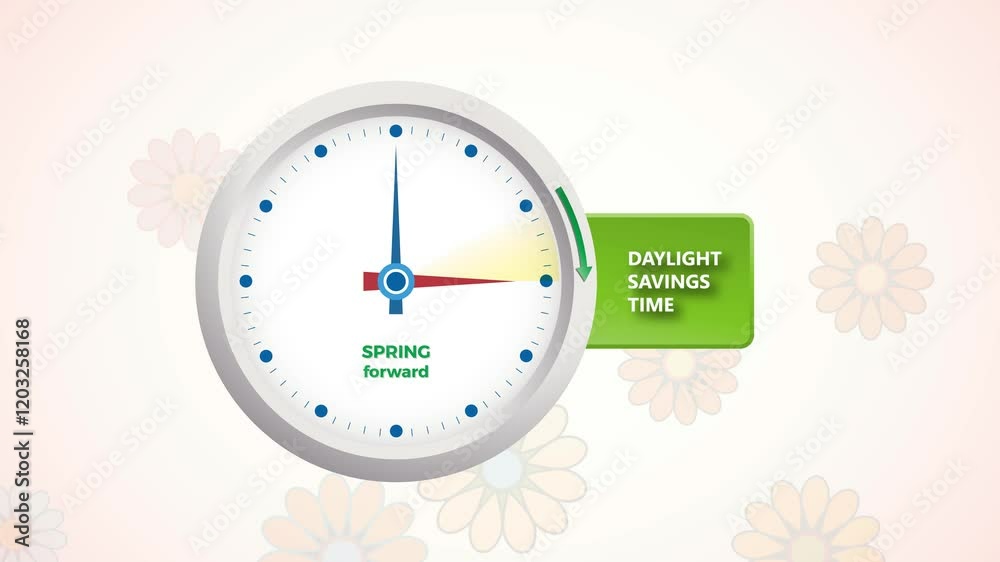 Start of daylight saving time in March with clocks moving forward