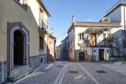 Fototapeta Naklejka Na Ścianę i Meble -  A street in Trevico, a small town in Campania, Italy.