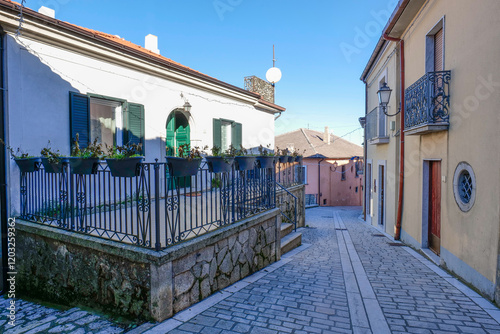 Fototapeta Naklejka Na Ścianę i Meble -  A street in Trevico, a small town in Campania, Italy.