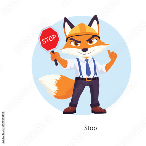 Stop vector character illustration. EPS 10 File