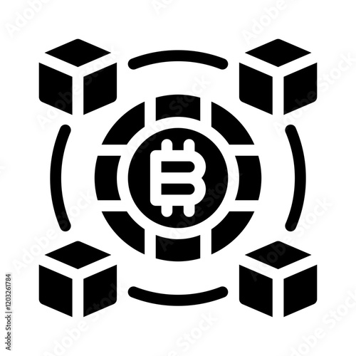 blockchain glyph icon