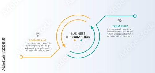 2 step process infographic template vector element