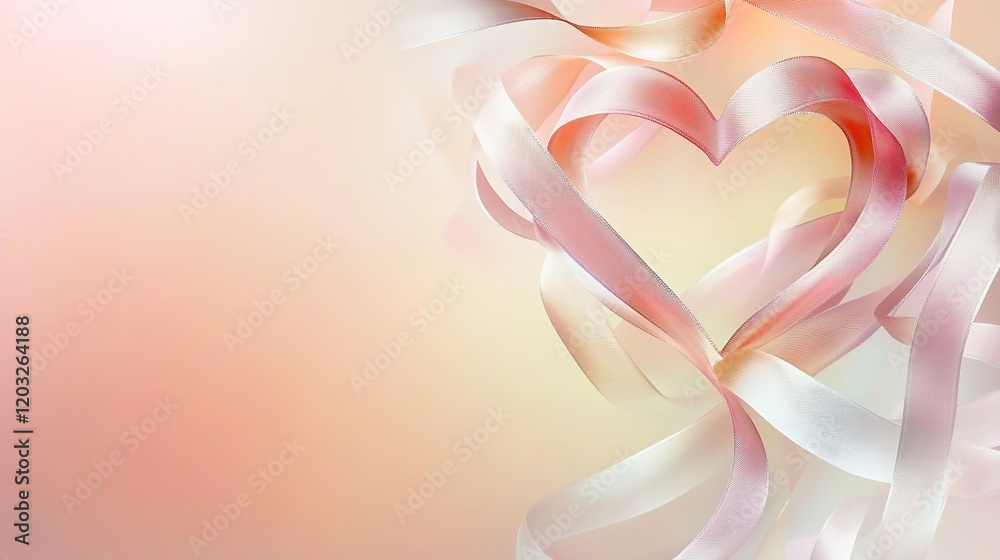 Abstract ribbon hearts in pastel tones for Valentine's Day. Abstract ribbon hearts in pastel tones for Valentine's Day.