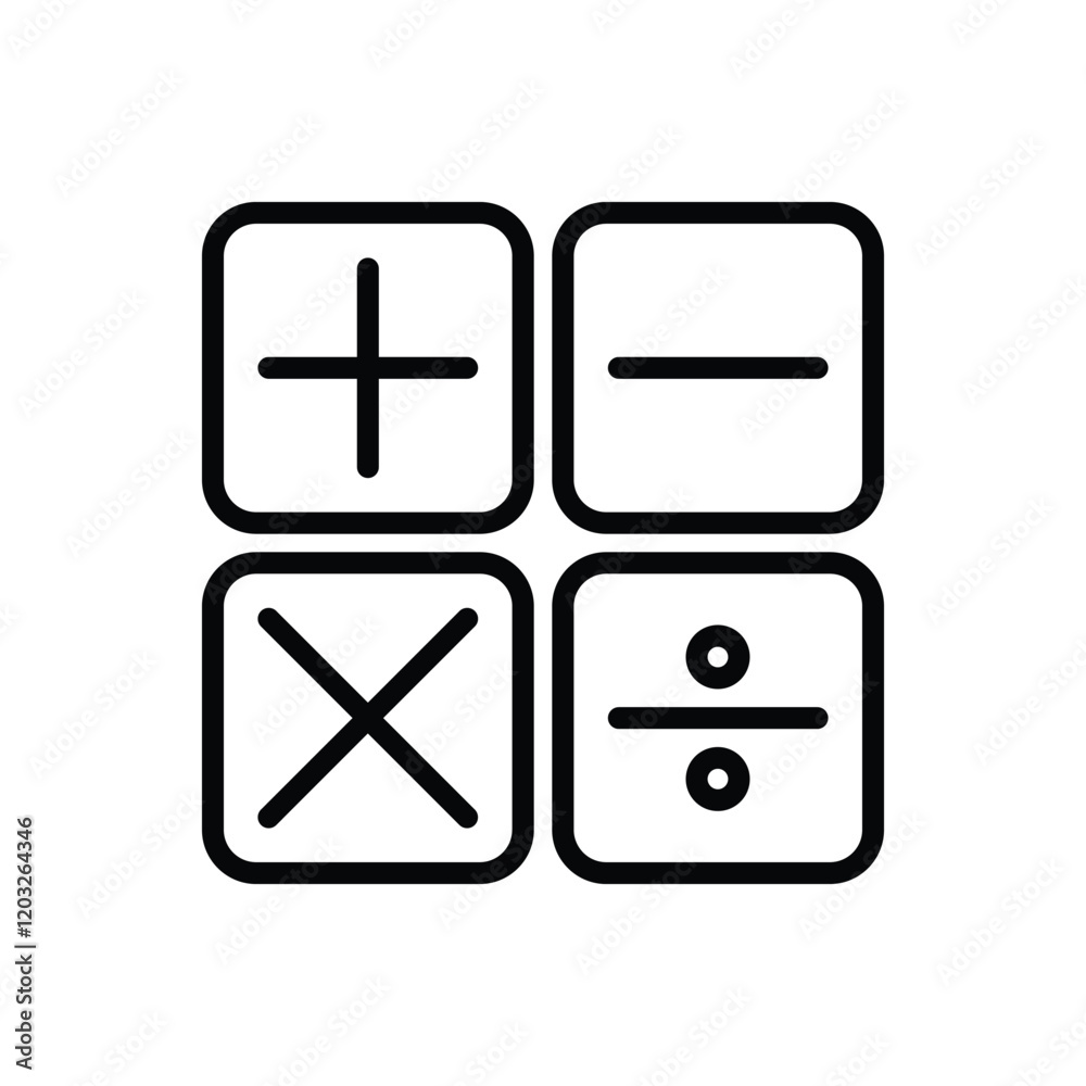 mathematical calculation symbol icon line vector design template in trendy style mathematical calculation symbol icon line vector design template in trendy style