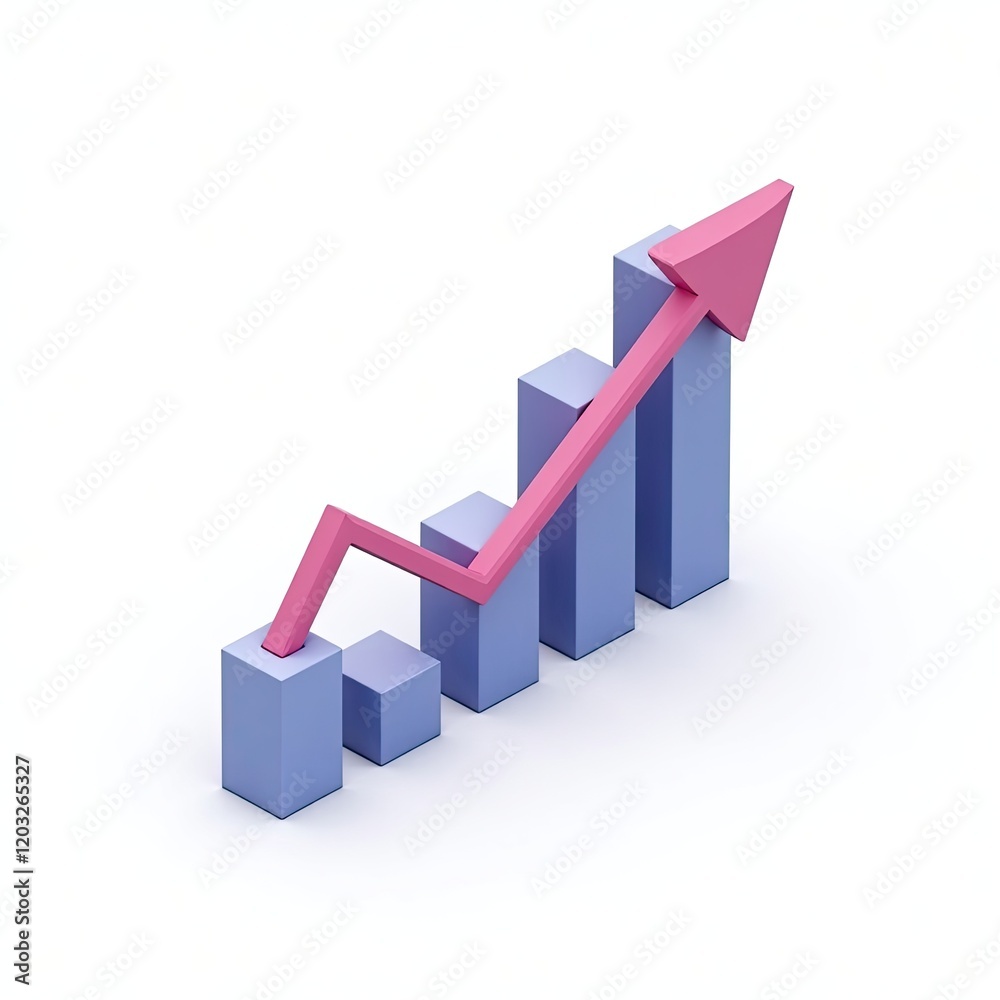 An isometric depiction of a graph with upward trend icon An isometric depiction of a graph with upward trend icon