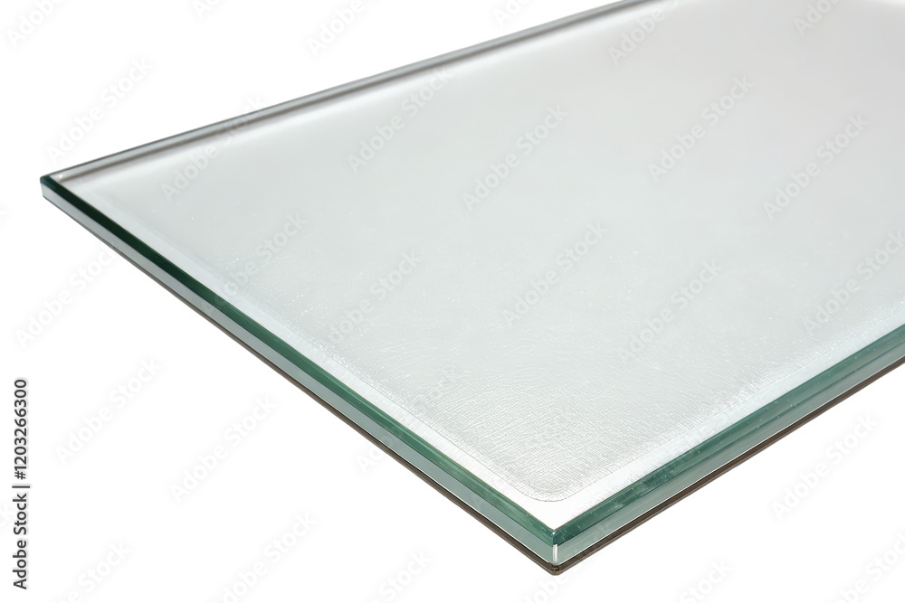 Fototapeta premium Rectangular glass plate with a frosted surface isolated with transparent background