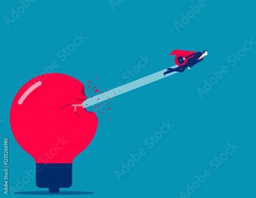 Business with  breaking new ground, Business innovation vector flat style