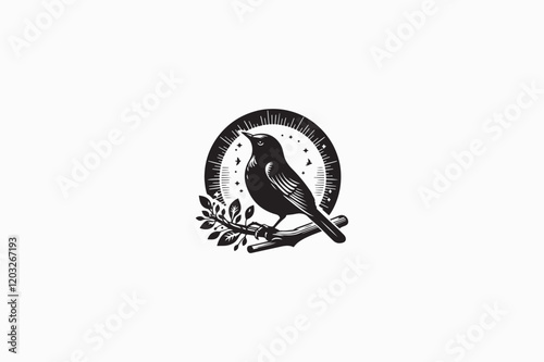 A Blackbird vector silhouette image adobe illustrator..eps