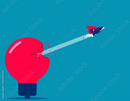 Business with  breaking new ground, Business innovation vector flat style