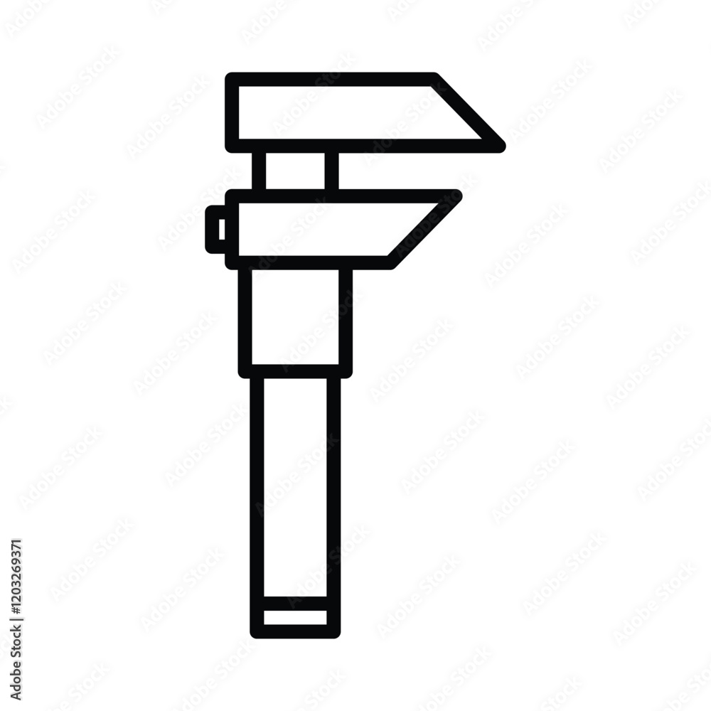 vernier caliper icon line vector design with trendy style vernier caliper icon line vector design with trendy style