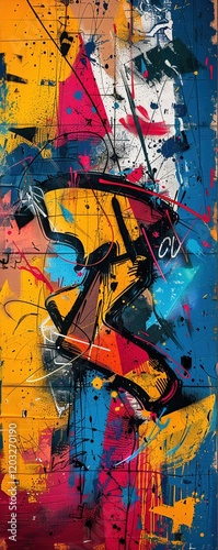 Wallpaper Mural Design an edgy and colorful digital graffiti artwork integrating elements of urban culture Enhance the vibrancy of the piece to captivate viewers in a modern interpretation of street art Torontodigital.ca
