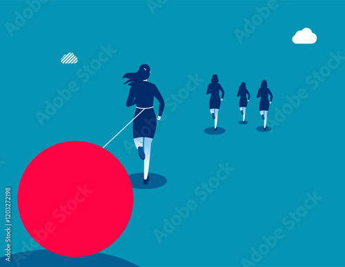 Business people with unfair, Business restraining vector flat style
