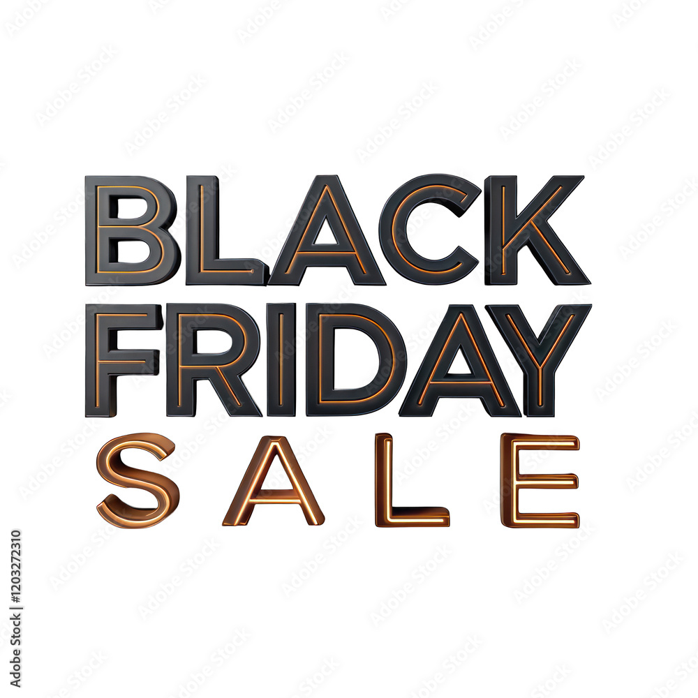 Black Friday Sale 3D Render Modern Elegant Design Dark Background Luxury Gold Neon Text Font Type Black Friday Sale 3D Render Modern Elegant Design Dark Background Luxury Gold Neon Text Font Type