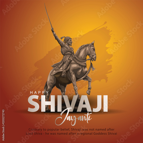 Cuadro en lienzo happy Shivaji Jayanti. abstract vector illustration day