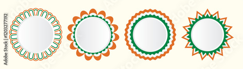 India Republic Day sale - Banner, Sale, offer, India Independence Day Offer. with a Set of Colorful Sale Badges