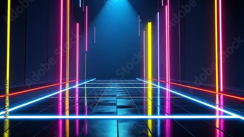 Neon Lights Corridor: A Cyberpunk Synthwave Vibe