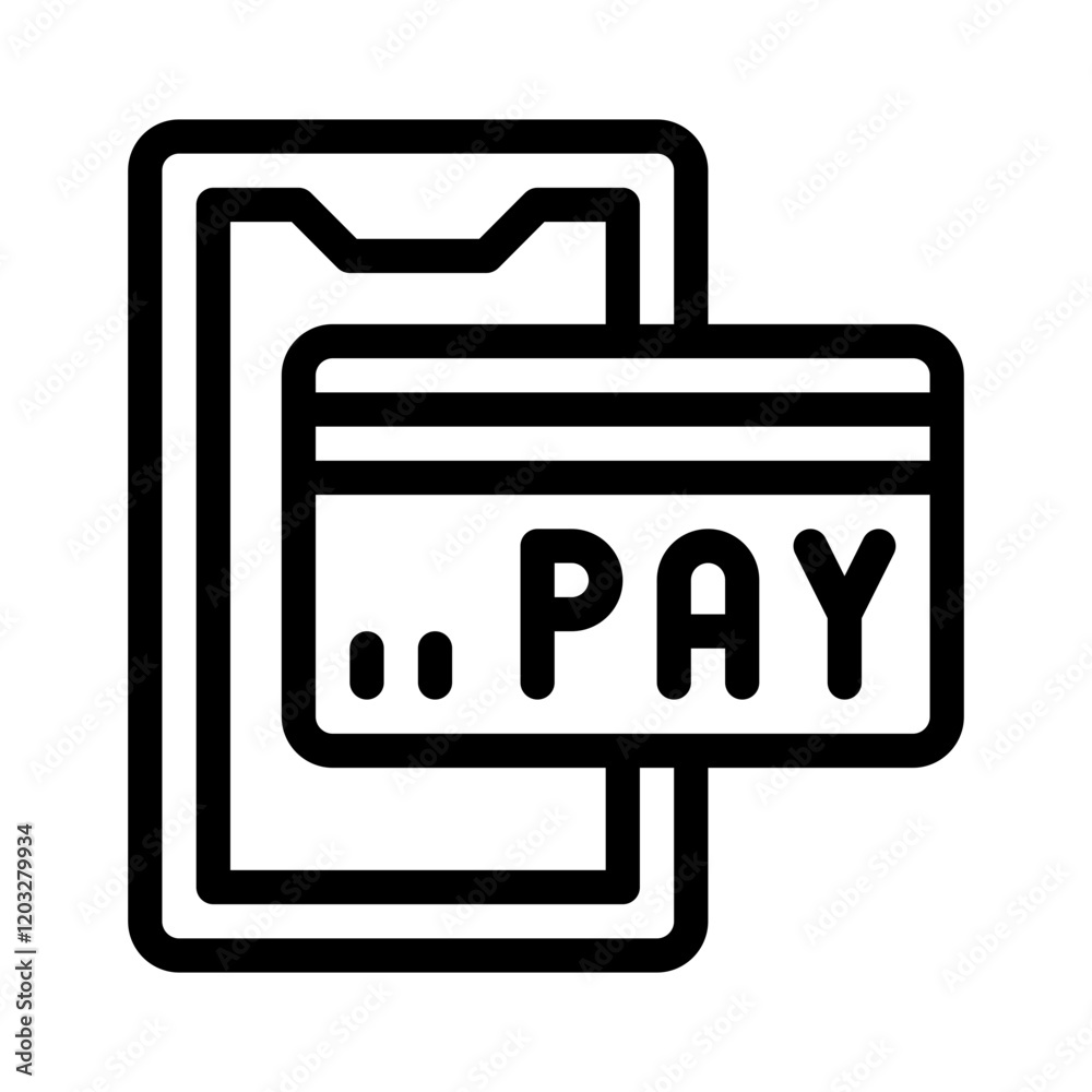mobile payment line icon mobile payment line icon