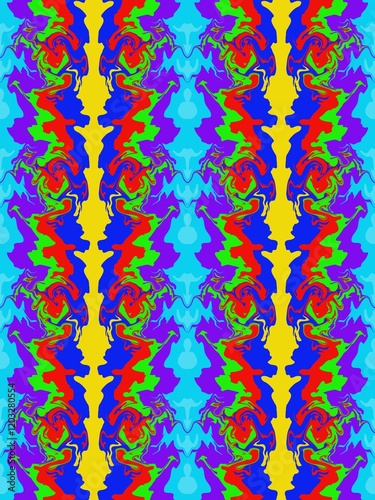 Multicolored abstract seamless background image alternating in waves. seamless pattern with colorful flowers.
