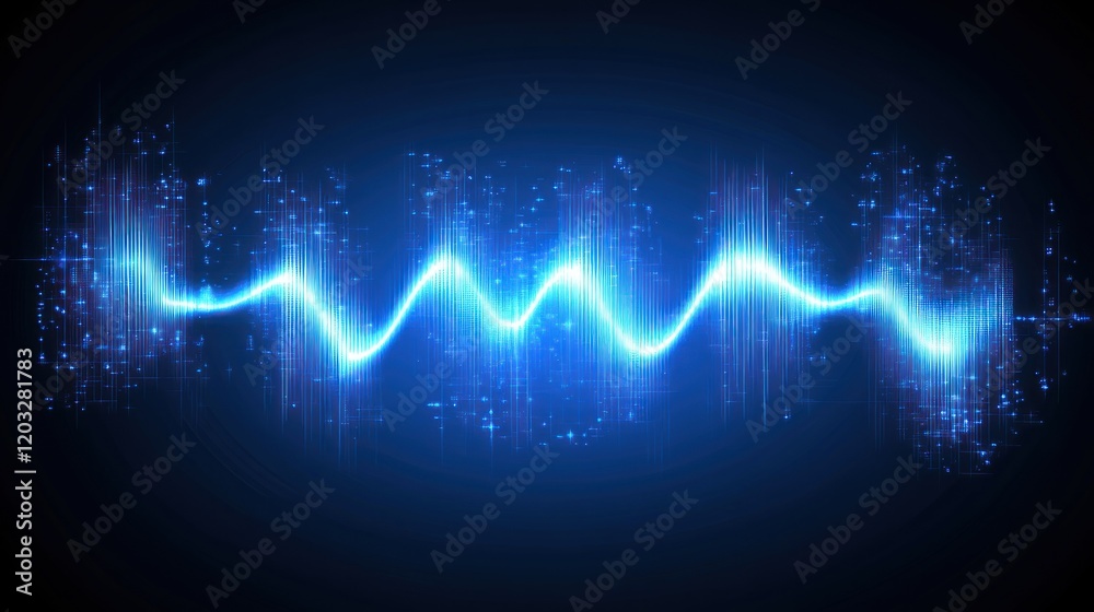 Abstract Blue Wave Digital Sound Visualization Abstract Blue Wave Digital Sound Visualization
