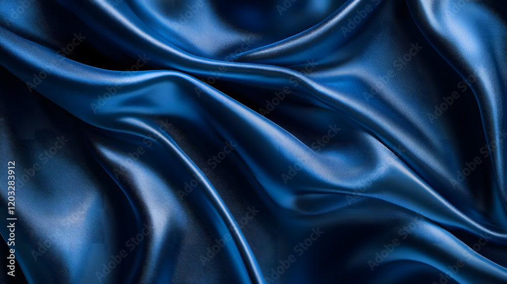 Fototapeta premium A soft, fluid texture of blue hues undulates gently, evoking calmness.