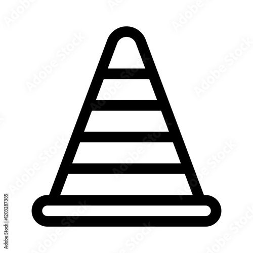 traffic cone line icon