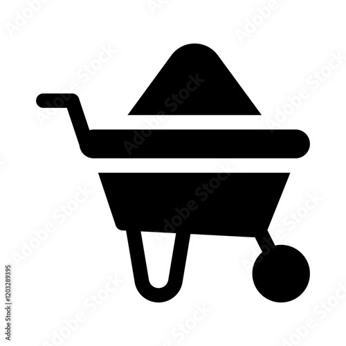 wheelbarrow glyph icon