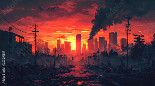 壊滅した都市の風景