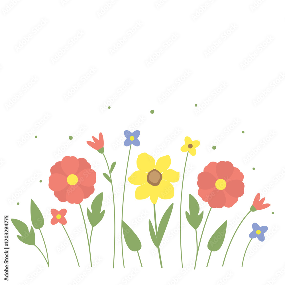 Obraz premium Spring flowers on a monochromatic background