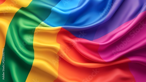 Colorful Draped Fabric Rainbow Pride Flag