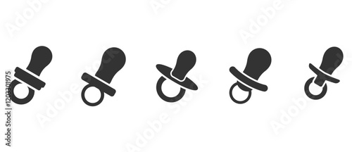 Dummy Teat icon set. Flat icon of pacifier baby. Baby care vector illustration in transparent background. Eps10