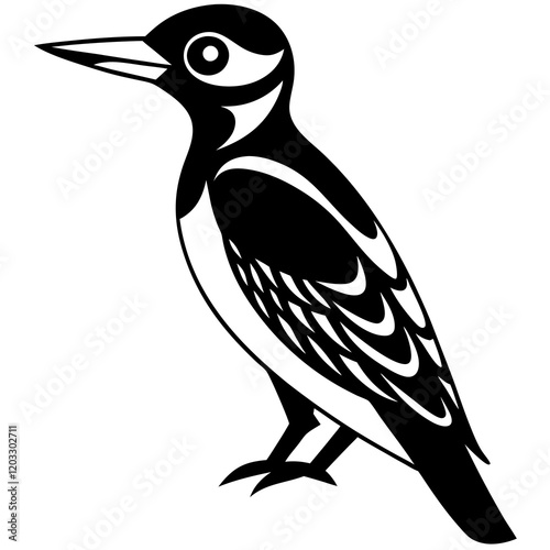 black and white woodpecker photo